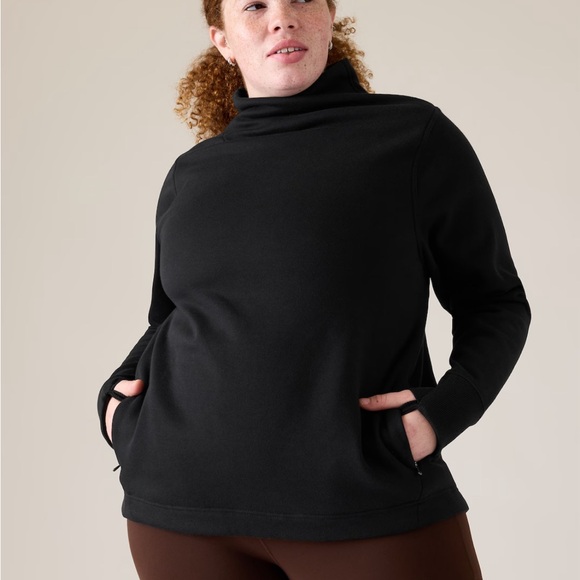 Athleta Cozy Karma Twist Neck Sweatshirt Blue 2X - Picture 12 of 13